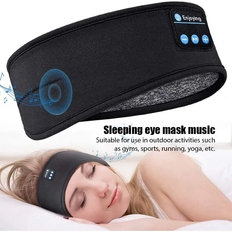 Fone De Ouvido Sem Fio Bluetooth Esportes Cabeça Elástica Fina Para Dormir