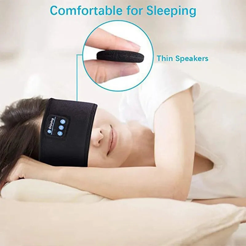 Fone De Ouvido Sem Fio Bluetooth Esportes Cabeça Elástica Fina Para Dormir